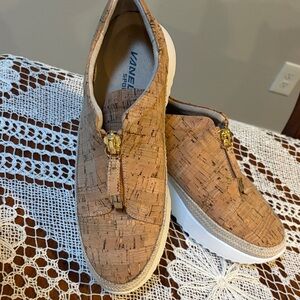 Vaneli Cork Slip-On Shoes with Tan Accents